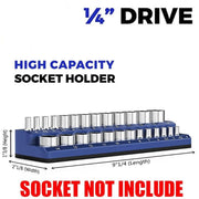 1PC 1/4" Blue Metric Magnetic Socket Organizer Storage Holder Trays Single size