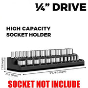 1PC 1/4" Black Metric Magnetic Socket Organizer Storage Holder Trays Single size