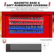 6PCS 1/4" 3/8" 1/2" 143 Slot Magnetic Socket Organizer Storage Holder Trays Set