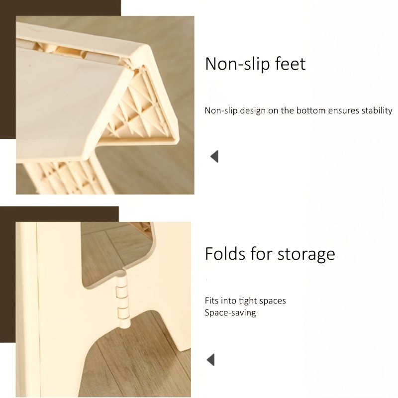 Gray folding step stool, compact stool, non-slip step stool, heavy-duty stool, home accessory, reaching V1102-102-65455