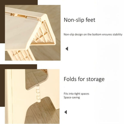Gray folding step stool, compact stool, non-slip step stool, heavy-duty stool, home accessory, reaching V1102-102-65455