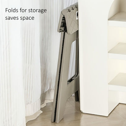 Gray folding step stool, compact stool, non-slip step stool, heavy-duty stool, home accessory, reaching V1102-102-65455