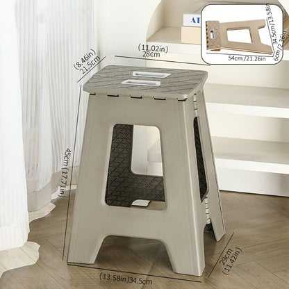 Gray folding step stool, compact stool, non-slip step stool, heavy-duty stool, home accessory, reaching V1102-102-65455