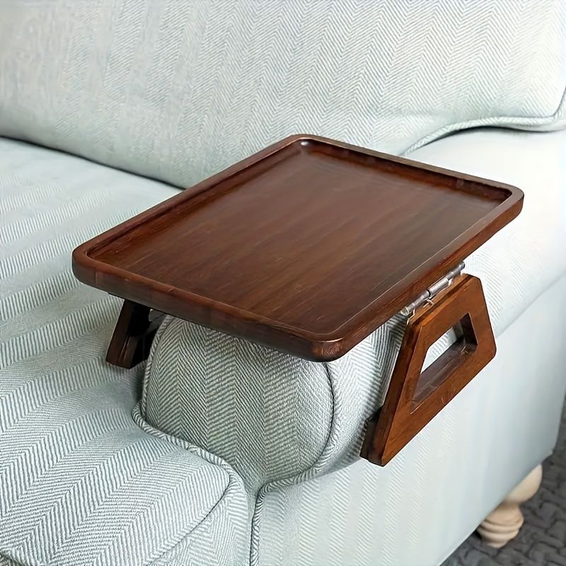 Red Folding Side Table for Sofa with Wooden Finish V1102-102-BLA-91857