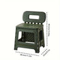 Green folding plastic stool, stool with backrest, portable stool, durable stool, comfortable seating, extra V1102-102-GRE-75162