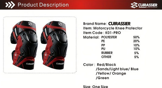 knee protector, KO1-PRO, motorcycling knee protection, high-impact sports knee gear, durable knee guard, V1102-108-BEI-17654