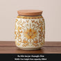 Ru Kiln tea jar, blue-and-white ceramic canister, airtight tea storage, floral tea container, Australian tea accessory - Cyan - Size 12