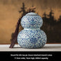 Ru Kiln tea jar, blue-and-white ceramic canister, airtight tea storage, floral tea container, Australian tea accessory - Cyan - Size 7