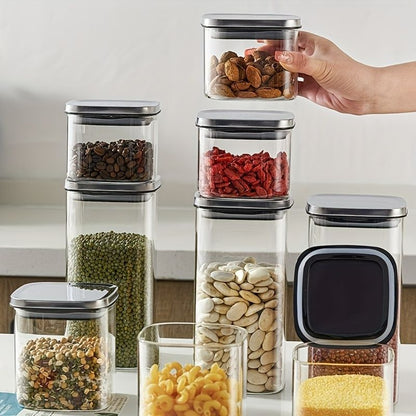 airtight storage jars, coffee bean jars, stainless steel lid, glass jars with lids, square canisters, pantry organisation, kitchen storage Australia - Clear - Size 2pcs-450ml