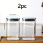 airtight storage jars, coffee bean jars, stainless steel lid, glass jars with lids, square canisters, pantry organisation, kitchen storage Australia - Clear - Size 2pcs-560ml
