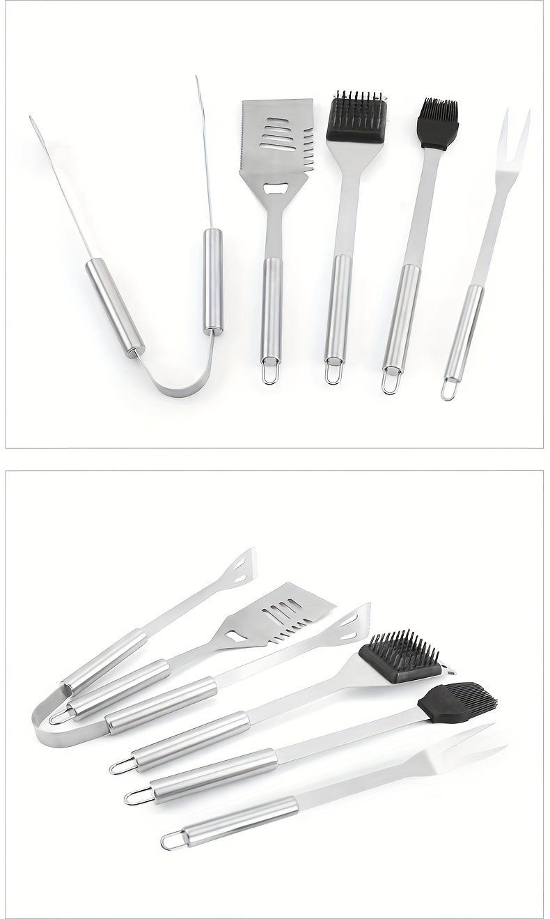 stainless steel BBQ tool set, BBQ utensils, outdoor grilling tools, Australian BBQ set, durable BBQ tools V1102-122-BLA-31321