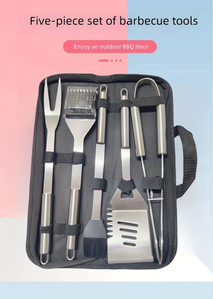 stainless steel BBQ tool set, BBQ utensils, outdoor grilling tools, Australian BBQ set, durable BBQ tools V1102-122-BLA-31321