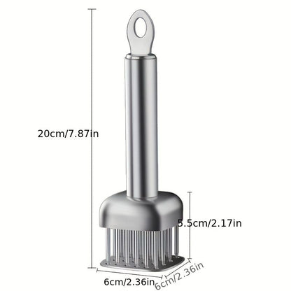 Silver White meat tenderizer, stainless steel, kitchen tool, tender meat, cooking essential, Australian V1102-122-BLA-51082