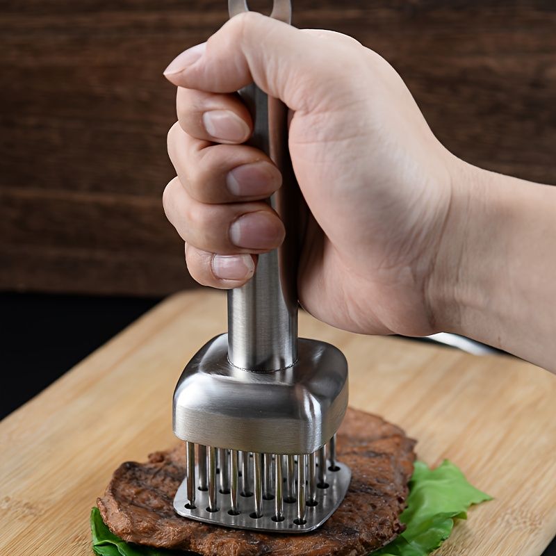 Silver White meat tenderizer, stainless steel, kitchen tool, tender meat, cooking essential, Australian V1102-122-BLA-51082