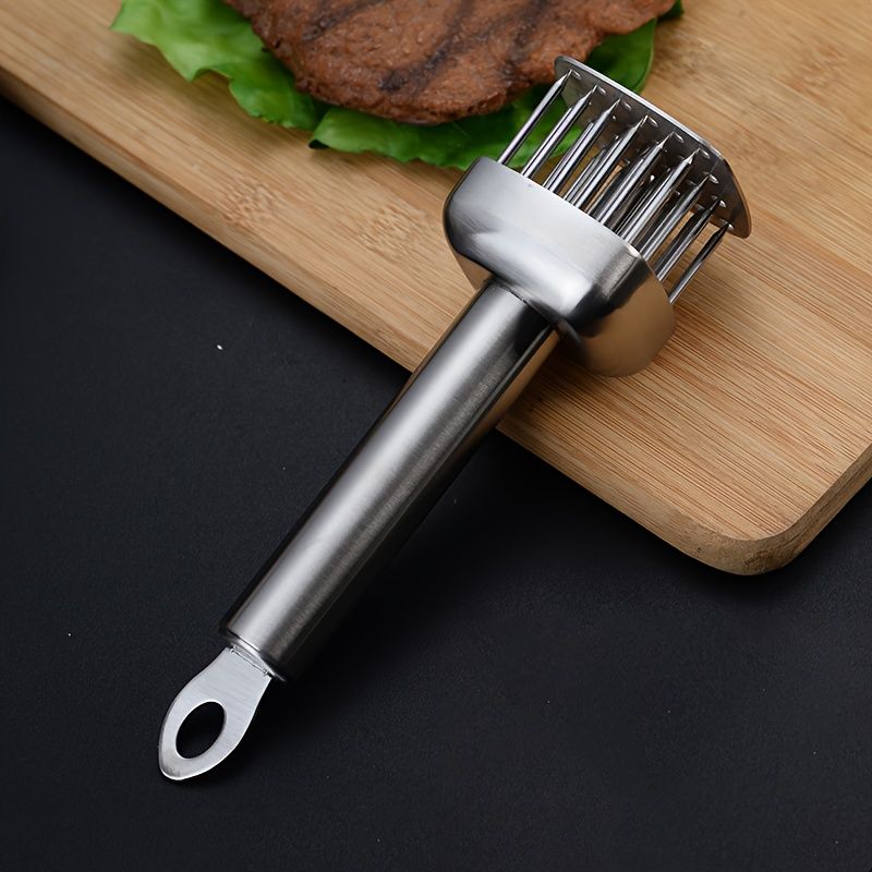 Silver White meat tenderizer, stainless steel, kitchen tool, tender meat, cooking essential, Australian V1102-122-BLA-51082