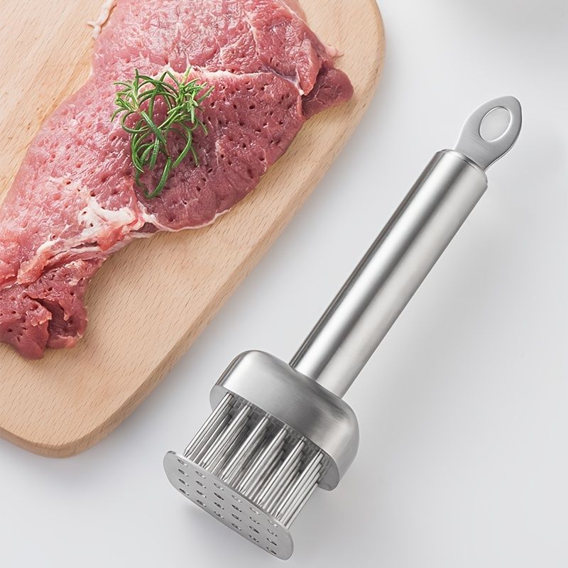 Silver White meat tenderizer, stainless steel, kitchen tool, tender meat, cooking essential, Australian V1102-122-BLA-51082