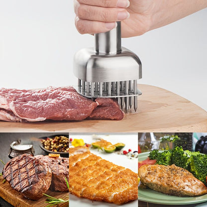 Silver White meat tenderizer, stainless steel, kitchen tool, tender meat, cooking essential, Australian V1102-122-BLA-51082