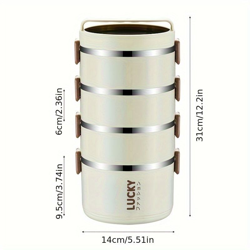 White stainless steel bento box, multi-layer lunch box, food storage container, Australian kitchenware, V1102-122-BLU-86456