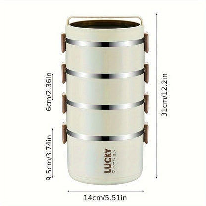 White stainless steel bento box, multi-layer lunch box, food storage container, Australian kitchenware, V1102-122-BLU-86456