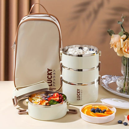 White stainless steel bento box, multi-layer lunch box, food storage container, Australian kitchenware, V1102-122-BLU-86456