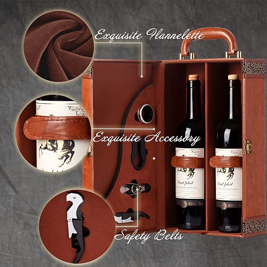 Red wine gift box, wine accessories, personalized wine box, custom text wine box, wine cooling barrels, V1102-122-SIL-15826