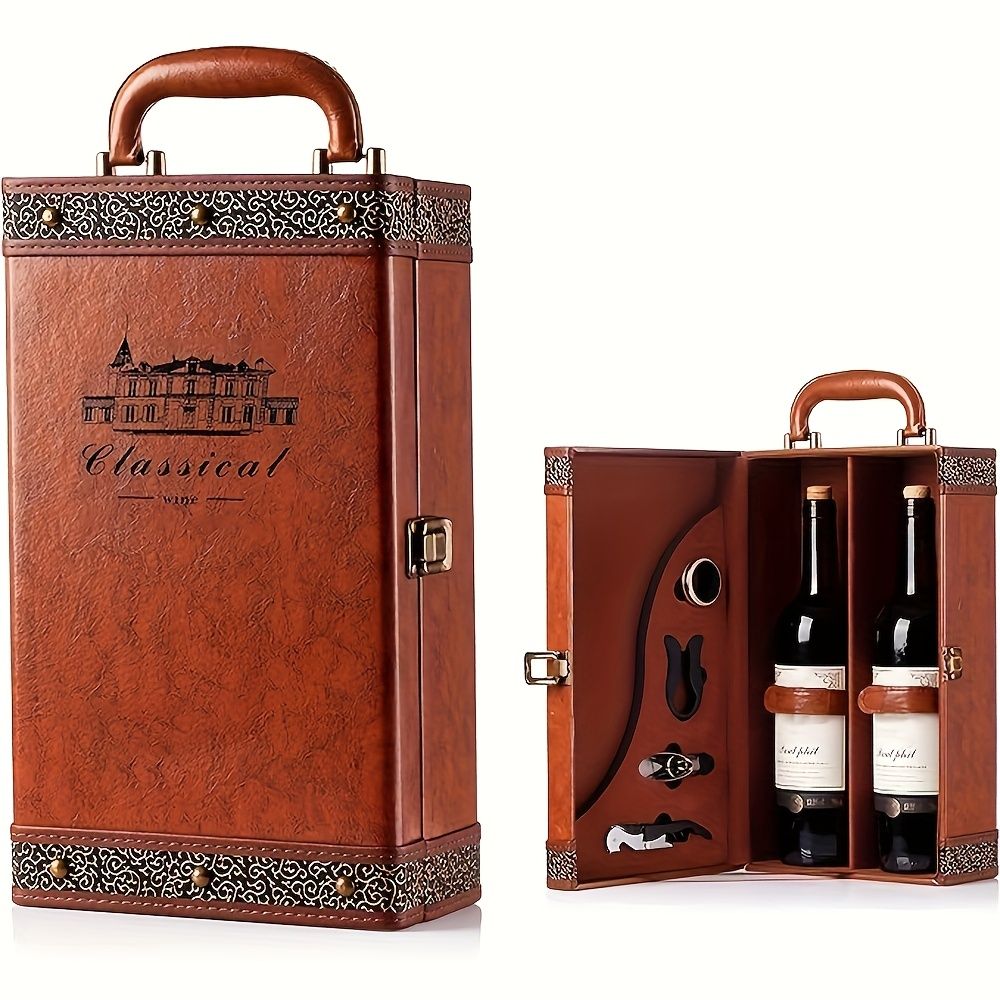 Red wine gift box, wine accessories, personalized wine box, custom text wine box, wine cooling barrels, V1102-122-SIL-15826