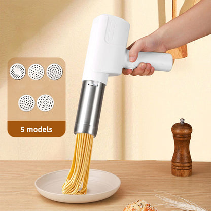handheld noodle making machine, noodle maker, kitchen appliance, five noodle models, detachable cleaning, V1102-122-WHI-40406