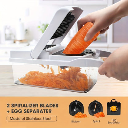 vegetable chopper, multi-function kitchen tool, high quality vegetable cutter, time-saving food prep, V1102-122-WHI-51898
