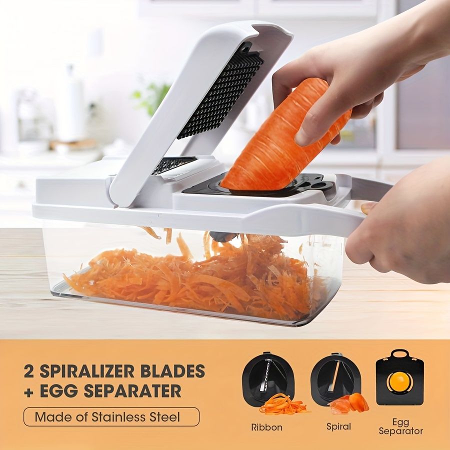 vegetable chopper, multi-function kitchen tool, high quality vegetable cutter, time-saving food prep, V1102-122-WHI-51898