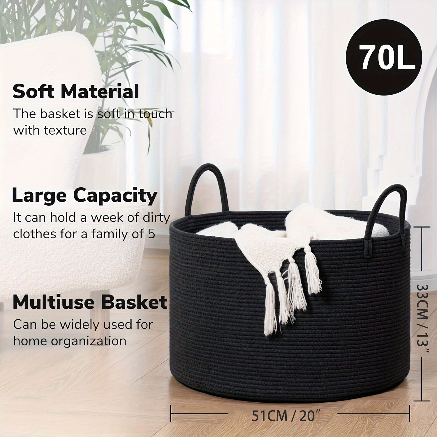 woven laundry basket, durable laundry basket, spacious laundry hamper, stylish laundry storage, Australian V1102-123-40720