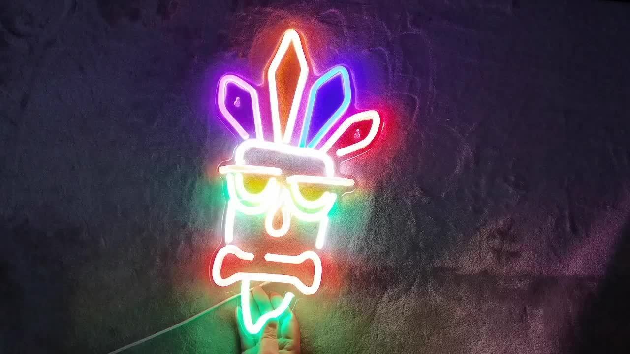 neon wall light, acrylic neon light, colourful neon tube, USB powered light, dimmable wall light, home decor V1102-124-SIL-56148