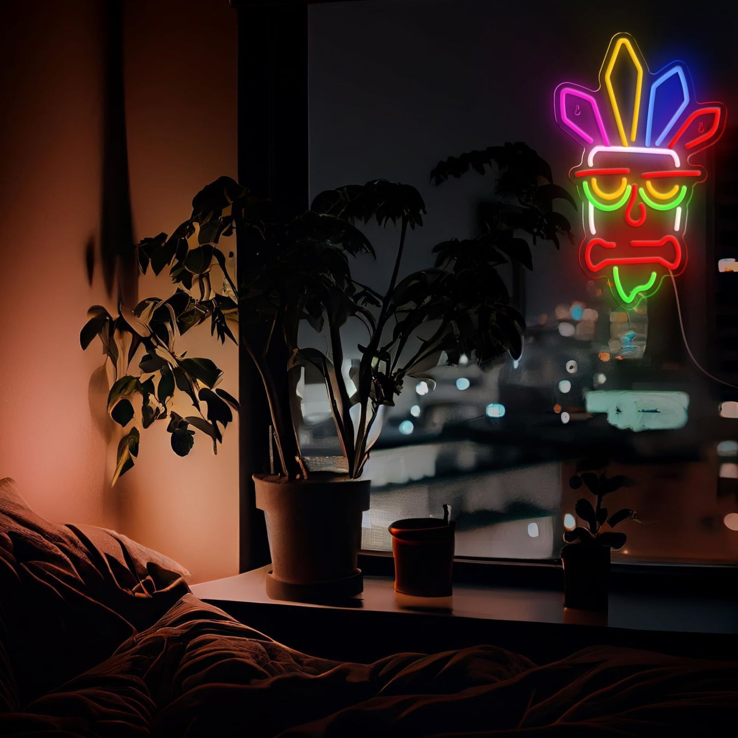 neon wall light, acrylic neon light, colourful neon tube, USB powered light, dimmable wall light, home decor V1102-124-SIL-56148
