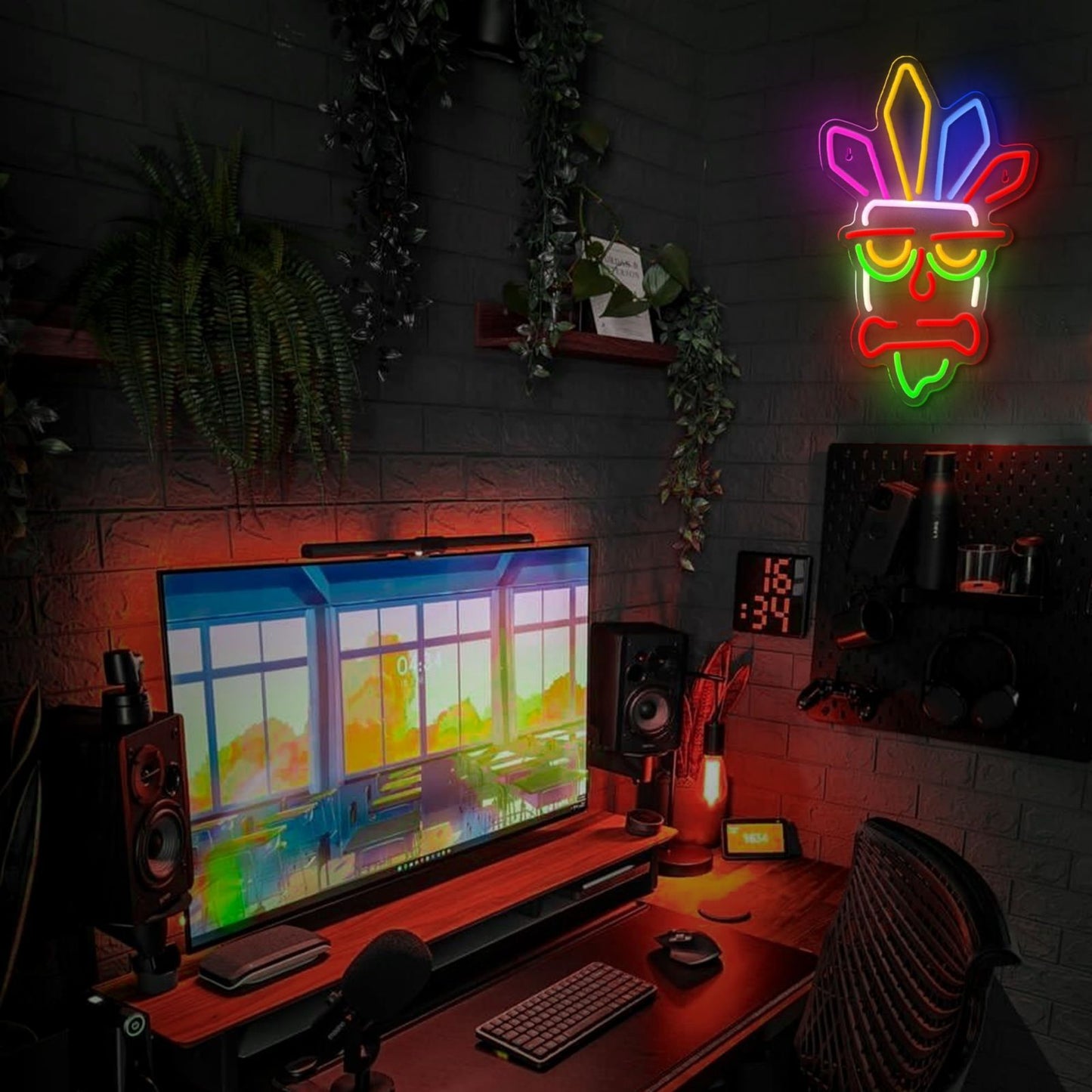 neon wall light, acrylic neon light, colourful neon tube, USB powered light, dimmable wall light, home decor V1102-124-SIL-56148
