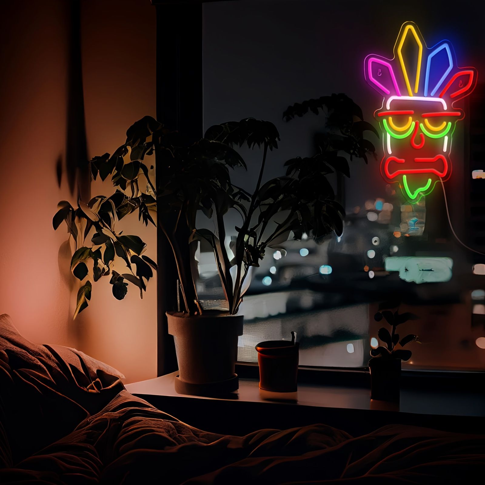 neon wall light, acrylic neon light, colourful neon tube, USB powered light, dimmable wall light, home decor V1102-124-SIL-56148