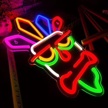 neon wall light, acrylic neon light, colourful neon tube, USB powered light, dimmable wall light, home decor V1102-124-SIL-56148