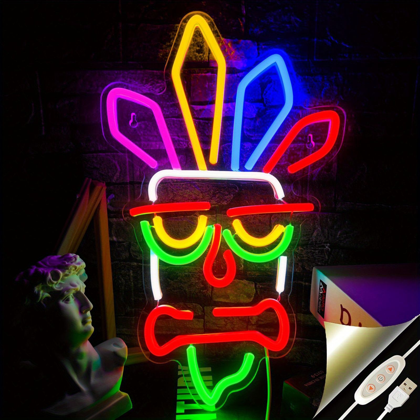 neon wall light, acrylic neon light, colourful neon tube, USB powered light, dimmable wall light, home decor V1102-124-SIL-56148
