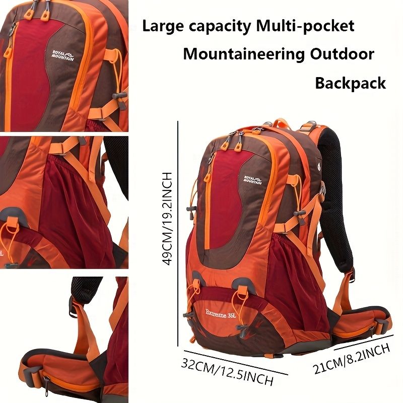 Black Royal Mountain backpack, Extreme 35L backpack, travel backpack, outdoor backpack, high-quality V1102-127-29070