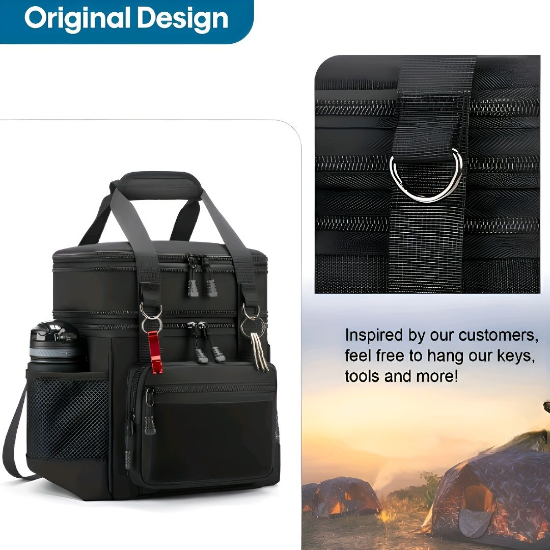Black Blue travel backpack, utility backpack, durable backpack, organized storage, Australian travel gear, V1102-127-90932