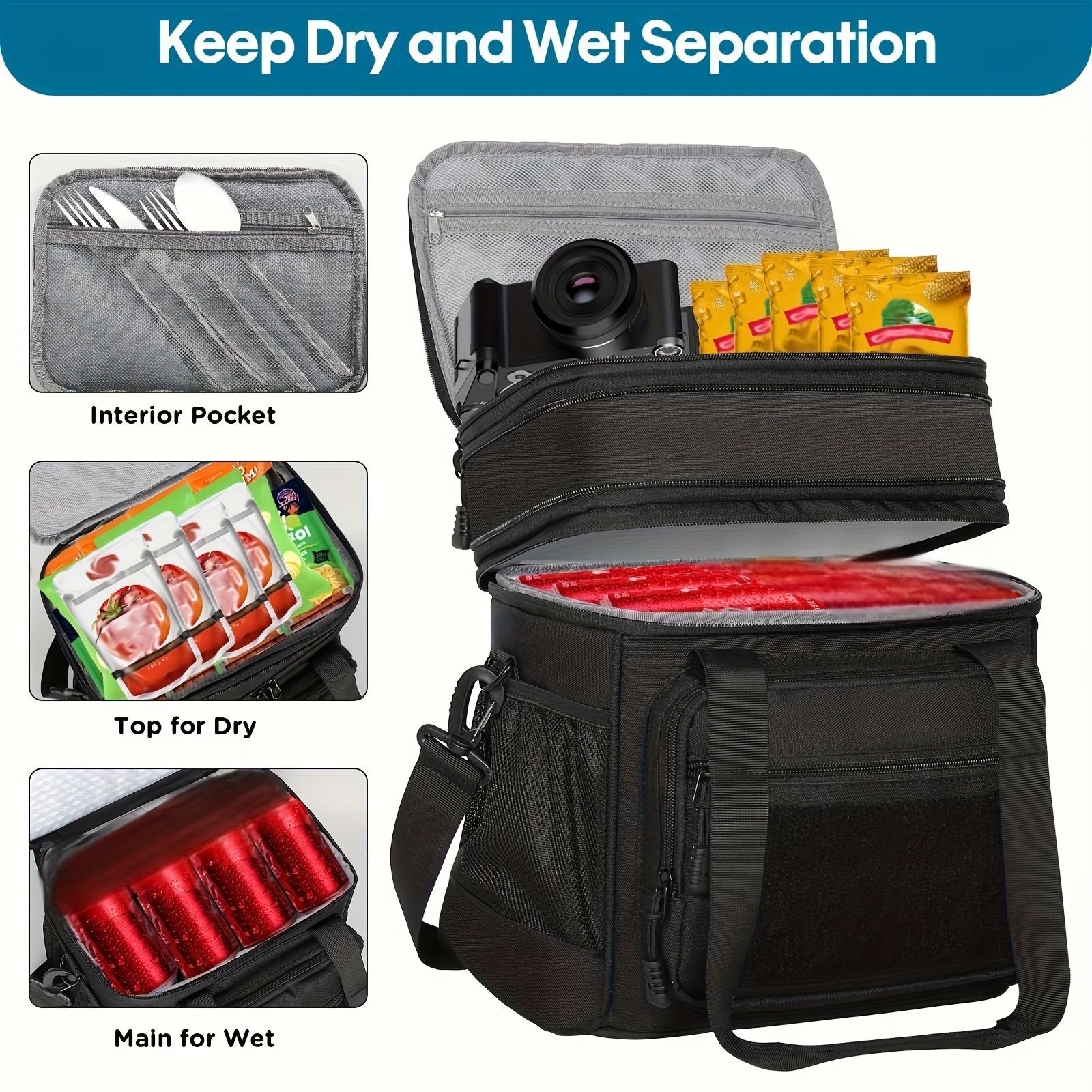 Black Blue travel backpack, utility backpack, durable backpack, organized storage, Australian travel gear, V1102-127-90932