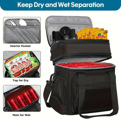 Black Blue travel backpack, utility backpack, durable backpack, organized storage, Australian travel gear, V1102-127-90932