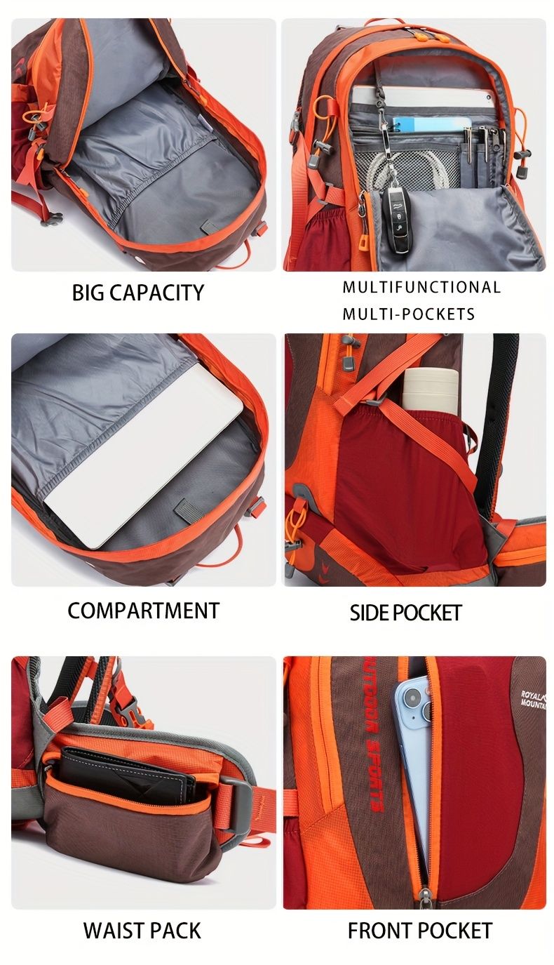 Orange Blue Black Royal Mountain backpack, Extreme 35L backpack, travel backpack, outdoor backpack, V1102-127-BLU-44156