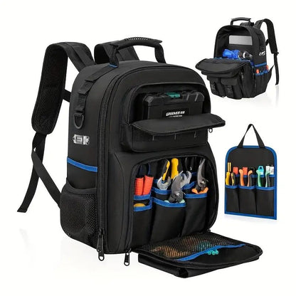 Black travel backpack, multi-pocket backpack, comfortable backpack, backpack with waist support, backpack V1102-127-GRA-25132