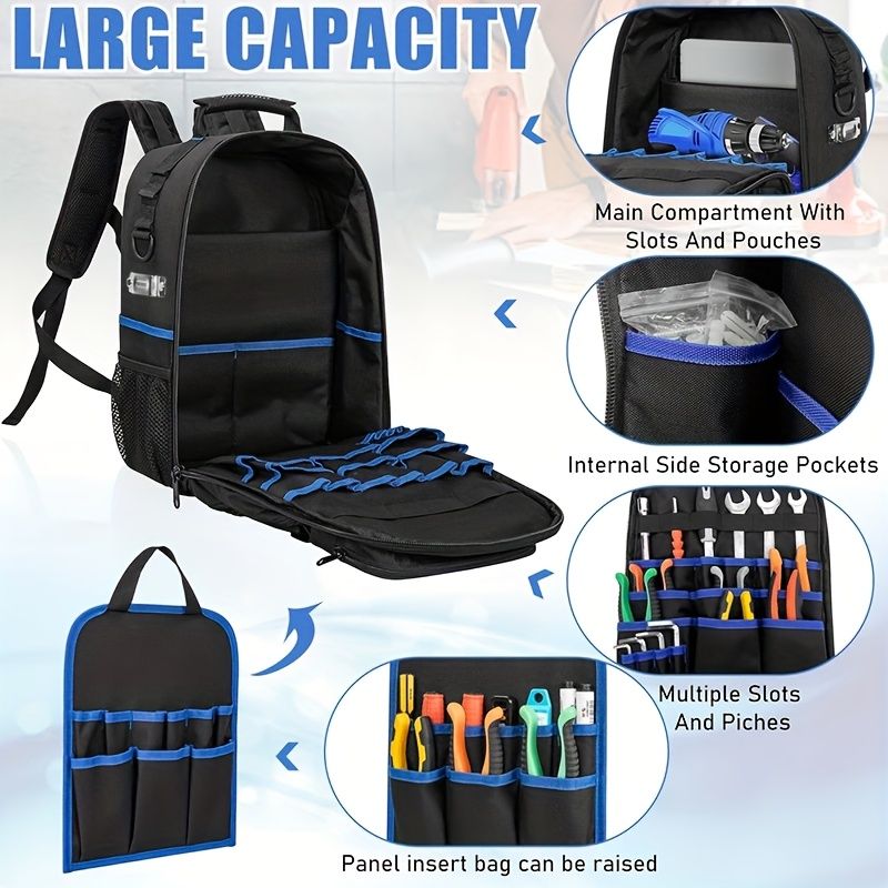 Black travel backpack, multi-pocket backpack, comfortable backpack, backpack with waist support, backpack V1102-127-GRA-25132