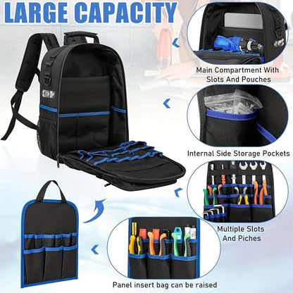 Black travel backpack, multi-pocket backpack, comfortable backpack, backpack with waist support, backpack V1102-127-GRA-25132