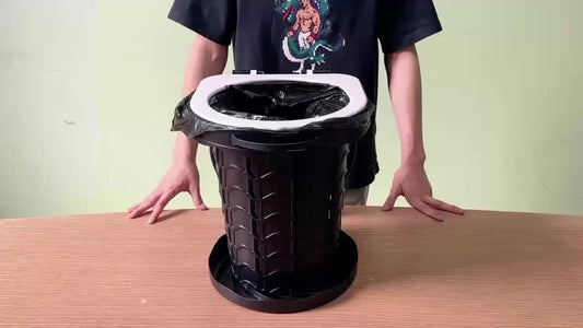 Gray Black collapsible camping toilet, portable outdoor toilet, camping furniture Australia, lightweight V1102-132-34283