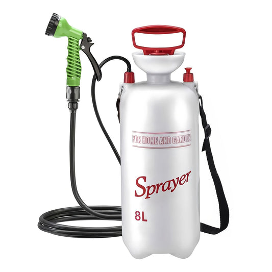 White Silver Gold portable camping shower, outdoor shower sprayer, 8L camping shower, high-quality camping V1102-132-BLA-02990