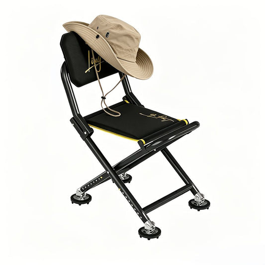 Black folding camping chair, outdoor chair, portable chair, sturdy camping chair, comfortable camping chair, V1102-132-SIL-05982