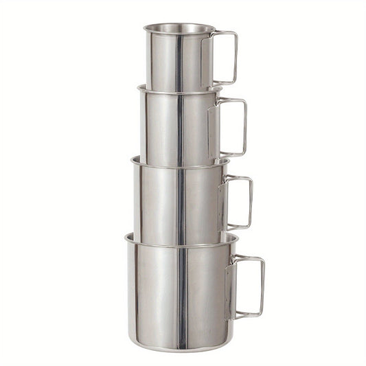 SUS304, outdoor cup set, camping cups, stainless steel cups, outdoor drinking vessels, mesh storage bag, V1102-132-SIL-51061