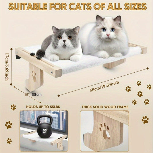 cat window perch, extended metal hooks, cat furniture, cat window bed, cat window lounger, Australian cat V1102-135-WHI-20363