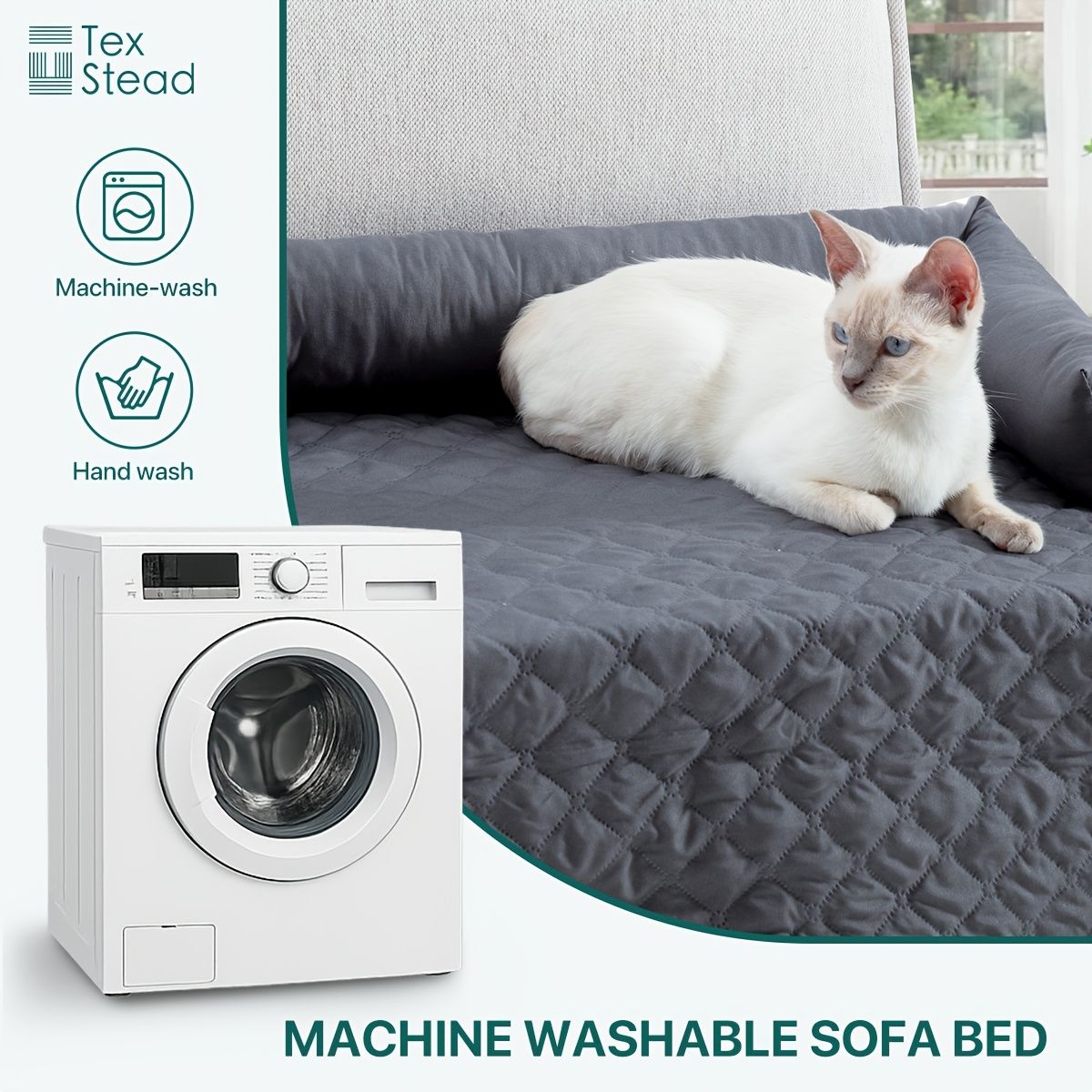 Scratch Resistant Pet Bed Cover, TPE Pet Furniture Protector, 75x75 cm V1102-136-15377